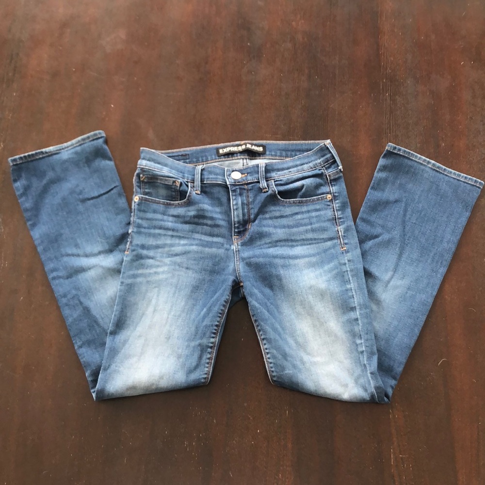 Express Barely boot mid rise jeans